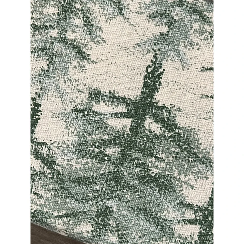 Ralph Lauren Cotton Fabric Shower Curtain Evergreen Trees Green Farmhouse 70x72